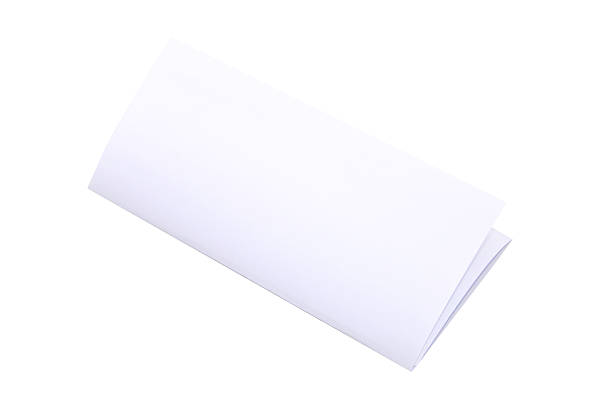 istock Blank Trifold Paper Brochure On White Background With Soft Shado 481386556