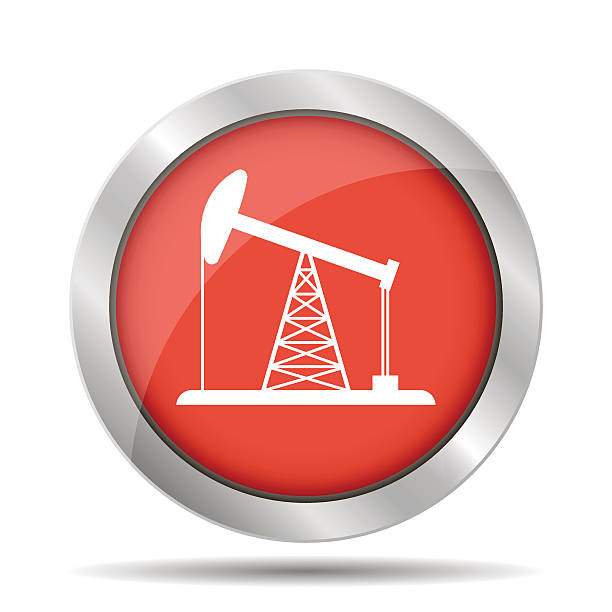 illustrazioni stock, clip art, cartoni animati e icone di tendenza di oil rig icona - fracking exploration gasoline industry