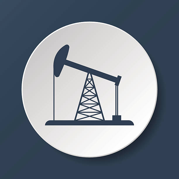 illustrazioni stock, clip art, cartoni animati e icone di tendenza di oil rig icona - fracking exploration gasoline industry