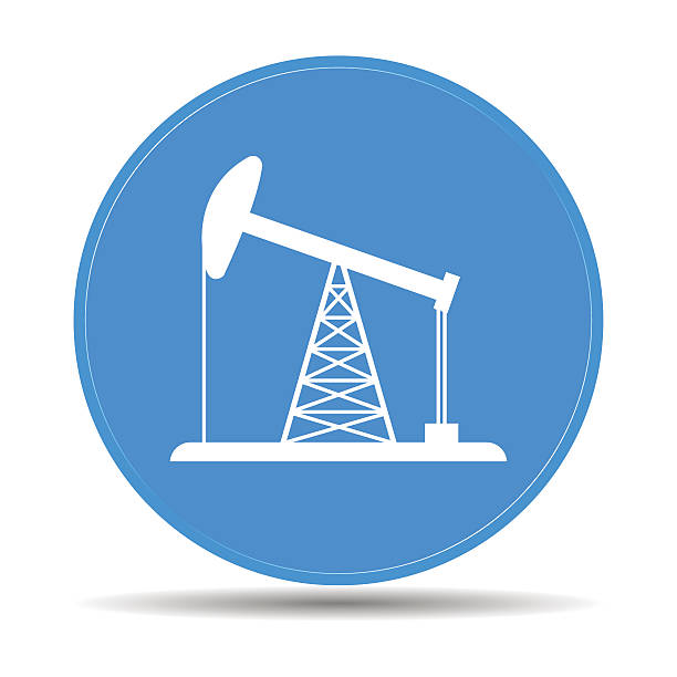 illustrazioni stock, clip art, cartoni animati e icone di tendenza di oil rig icona - fracking exploration gasoline industry