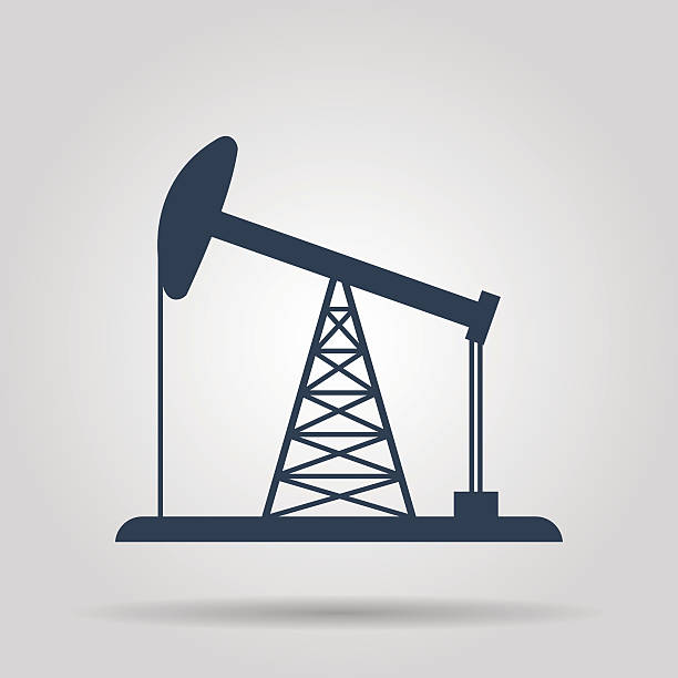 illustrazioni stock, clip art, cartoni animati e icone di tendenza di oil rig icona - fracking exploration gasoline industry