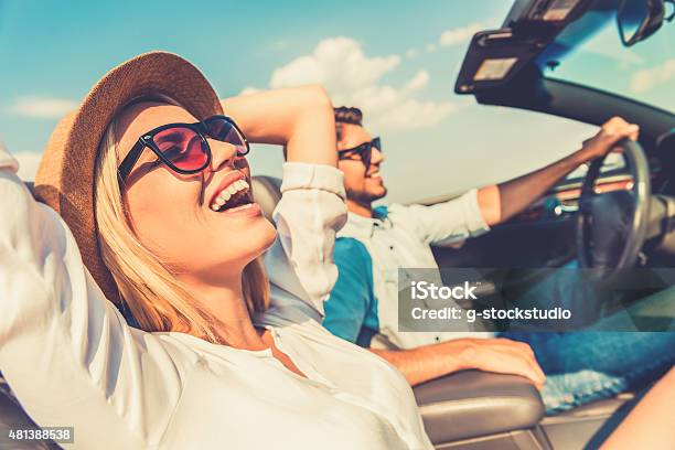 Freedom Of The Open Road Stock Photo - Download Image Now - Car, Driving, Couple - Relationship