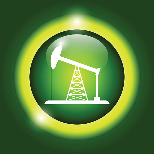 нефтяная платформа значок - fracking exploration gasoline industry stock illustrations