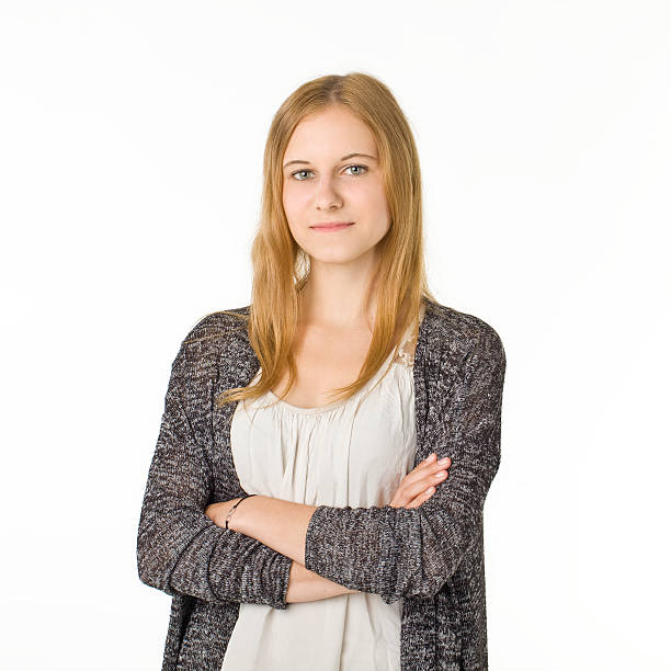 istock Serious blonde womam with crossed hands. 481391310