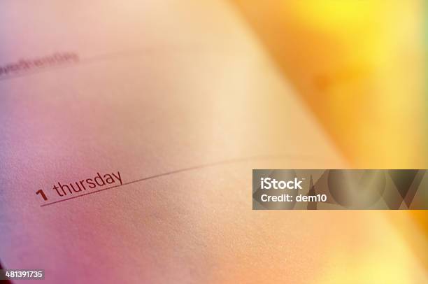 Desk Calendar Stock Photo - Download Image Now - Close-up, Thursday, Blank