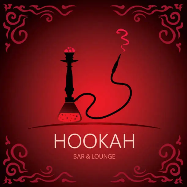 Vector illustration of Hookah Lounge Bar Menu, Nargile, Nargila, hubble bubble (Vector Art)