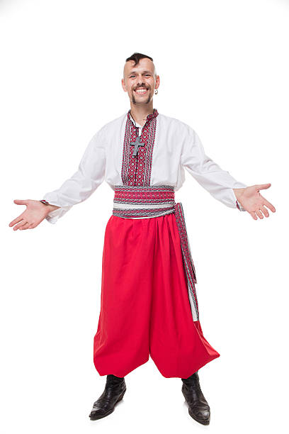 Cossack isolated One Cossack in white background. Isolated cossack stock pictures, royalty-free photos & images