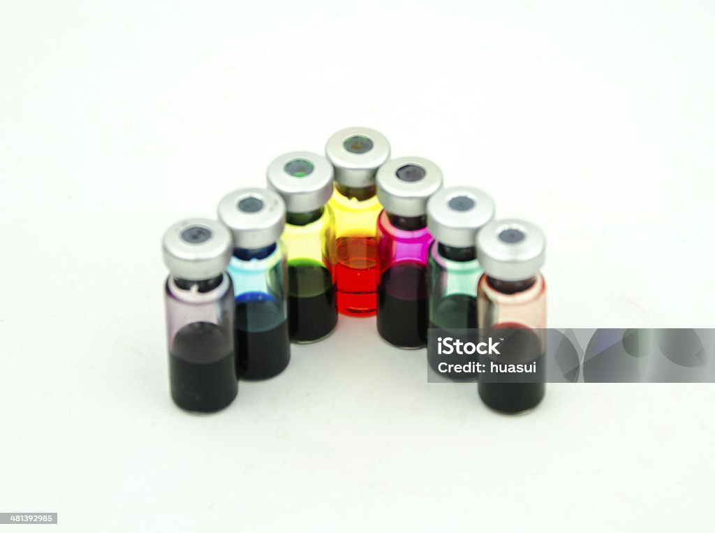 Ampere bottle filled with colorful elixir Anatomy Stock Photo