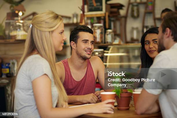 Good Coffee Is Always Best With Great Friends Stock Photo - Download Image Now - 20-29 Years, 2015, Adult