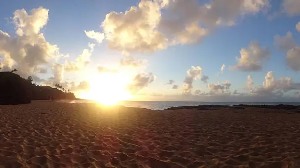 View of Secret Beach in Kauai, Hawaii.