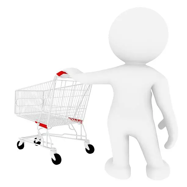 High quality rendered figure shows shopping cart
