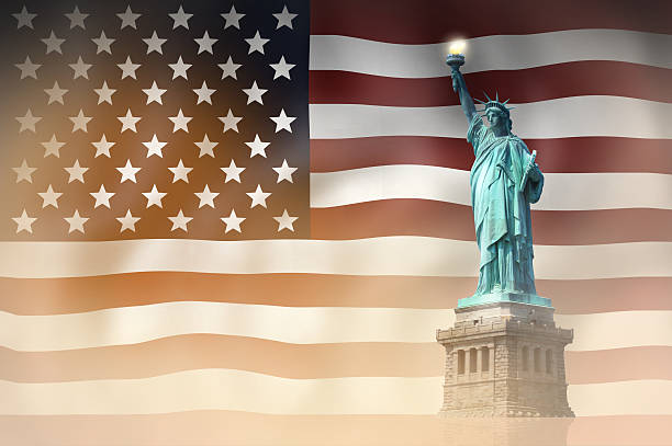 istock United States flag and Statue of Liberty fresh cool 481399514