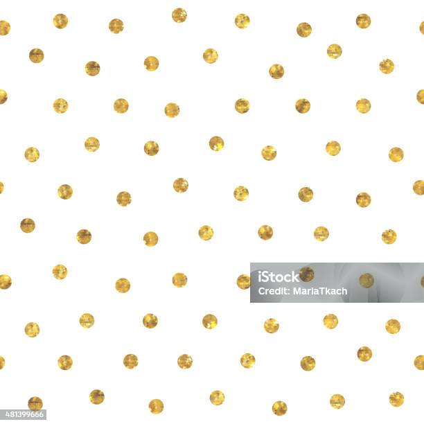 Seamless Polka Dot Golden Pattern Stock Illustration - Download Image Now - Gold Colored, Gold - Metal, Polka Dot