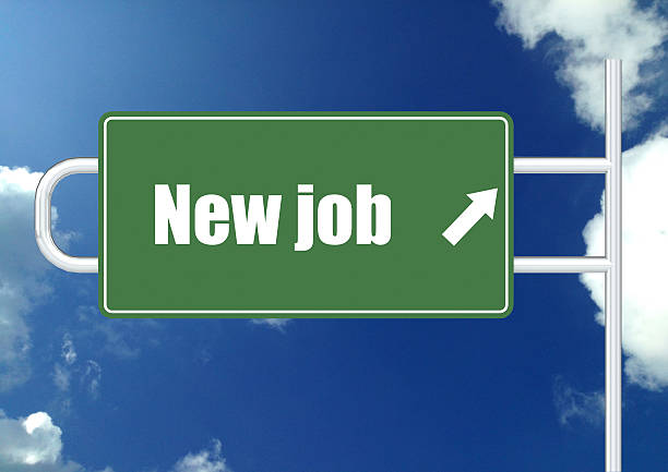 istock New job road sign board 481405279