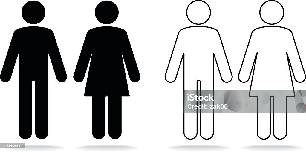 Woman and man icons Woman and man icons. PDF file included. The Human Body stock vector