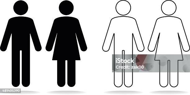 Woman And Man Icons Stock Illustration - Download Image Now - The Human Body, Icon Symbol, In Silhouette