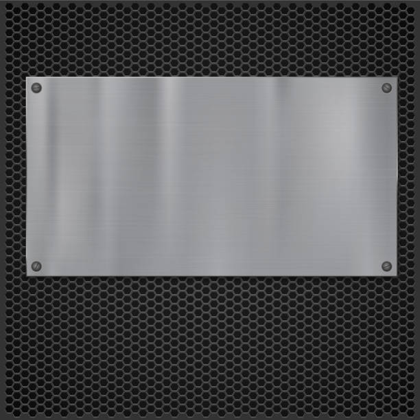 Metal plate over grate texture Metal plate over grate texture, vector illustration for your design. abstract aluminum backgrounds close up stock illustrations