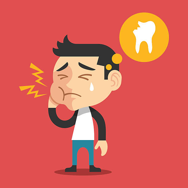 Toothache Vector Flat Cartoon Illustration Stock Illustration - Download  Image Now - Dental Health, Distorted, Human Face - iStock