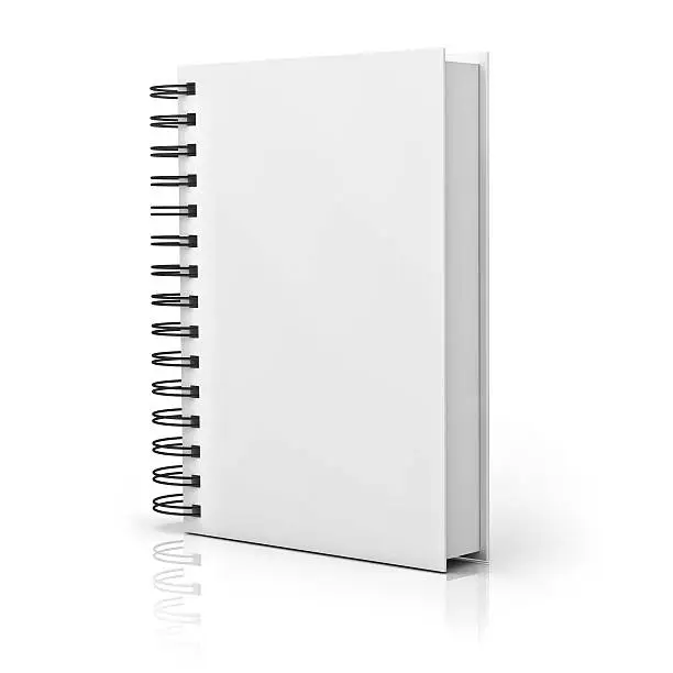 Photo of Blank notebook cover over white