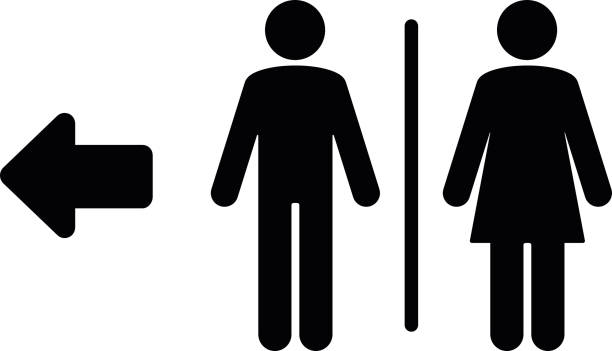 Toilet flat icon and arrow Toilet flat icon and arrow. PDF file included. male animal stock illustrations
