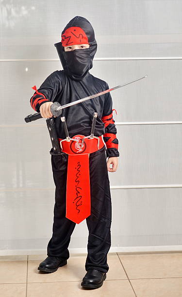 istock Boy dressed up for Halloween / Purim as a Ninja 481412665