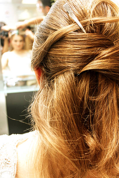 istock Bridal hair style at salon 481412766