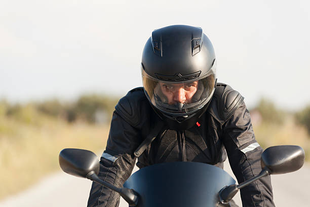 バイクレーサーとレーサー - バイクヘルメット ストックフォトと画像