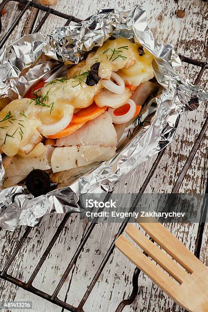 Roasted Fish Stock Photo - Download Image Now - Cooking, Foil - Material, 2015