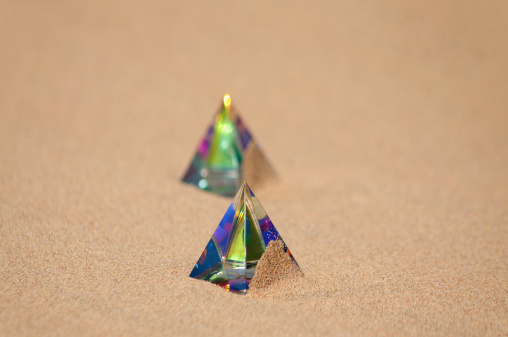 Triangular Sand Pyramid Triangular Pyramids And Sand Background Stock Photo - Download Image ...