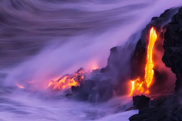 Lava ocean entry, Kilauea, Hawaii.