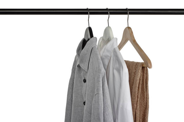 istock two shirts and a scarf on iron 481428883