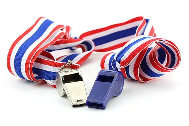 istock standless whistle and blue plastic whistle with Thailand nationa 481432164