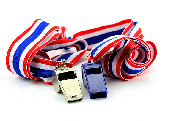 istock standless whistle and blue plastic whistle with Thailand nationa 481432300