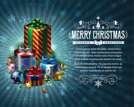 A Christmas themed background with copy space. EPS 10 file, layered & grouped, with meshes and transparencies.