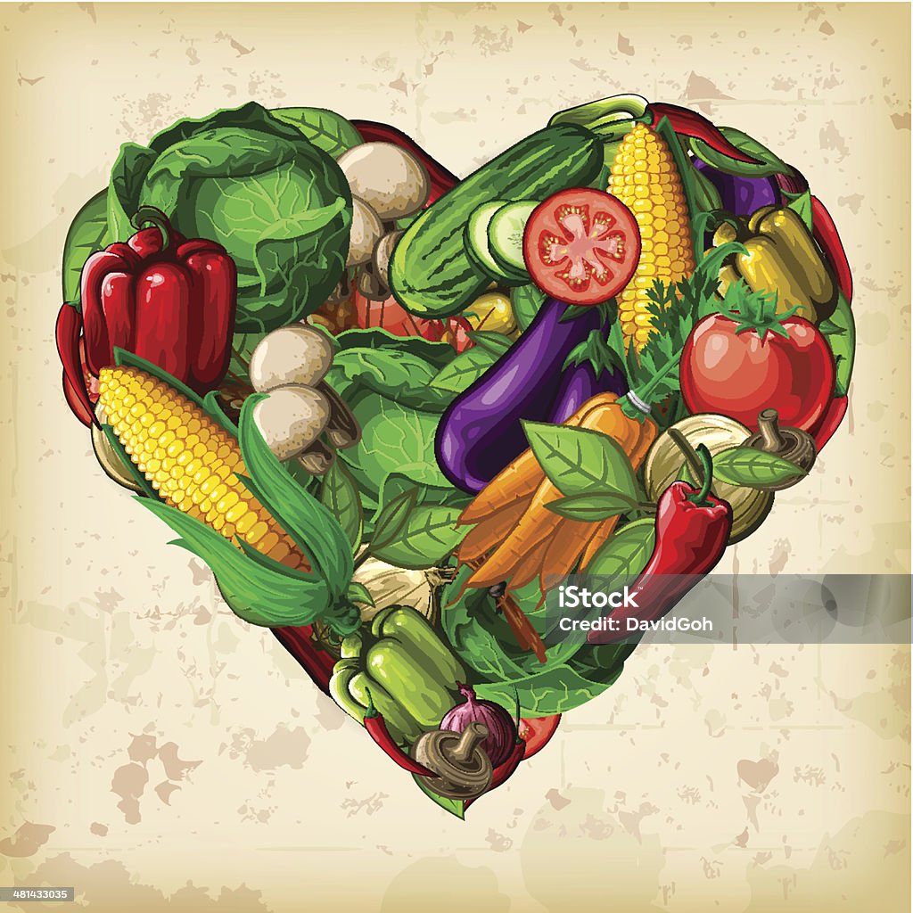 Cuore di verdure - arte vettoriale royalty-free di Verdura - Cibo