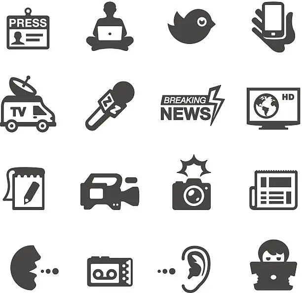 Vector illustration of Mobico icons - Press & News