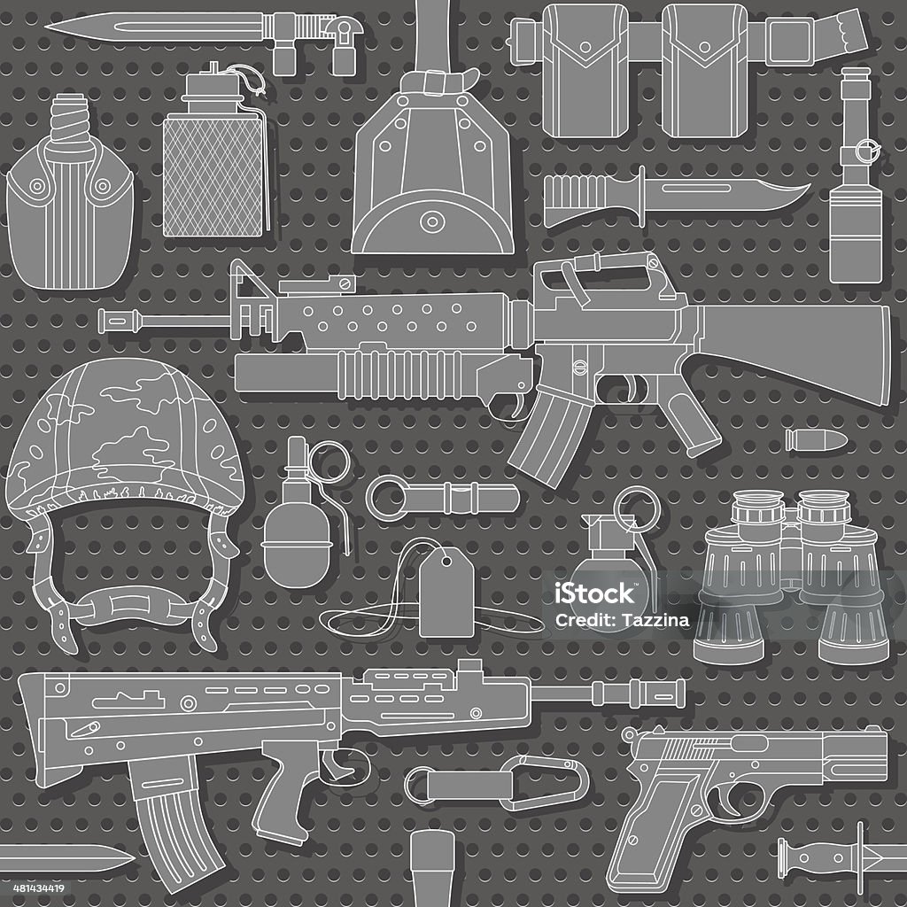 Motif militaire sans couture 03 - clipart vectoriel de Arme à feu libre de droits