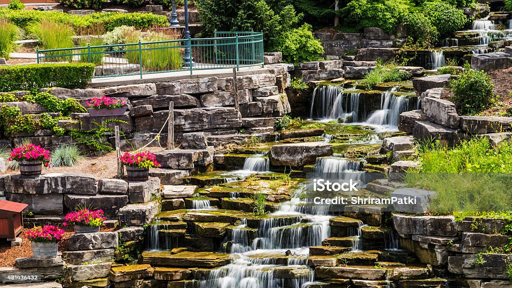 Waterfall in Frankenmuth Michigan Artificial waterfall in Frankenmuth Michigan 2015 Stock Photo
