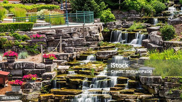 Waterfall In Frankenmuth Michigan Stock Photo - Download Image Now - 2015, Artificial, Beautiful People
