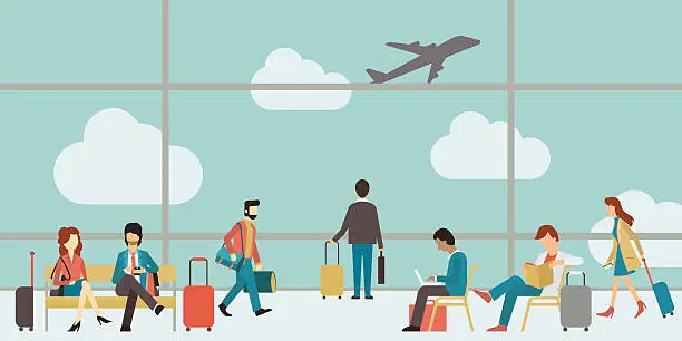 Vector illustration of Business people travel