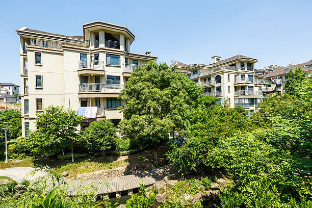 istock apartment building in suburban area 481443516