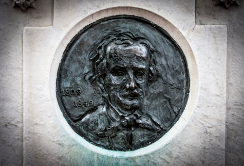Edgar Allan Poe Likeness on His Tombstone