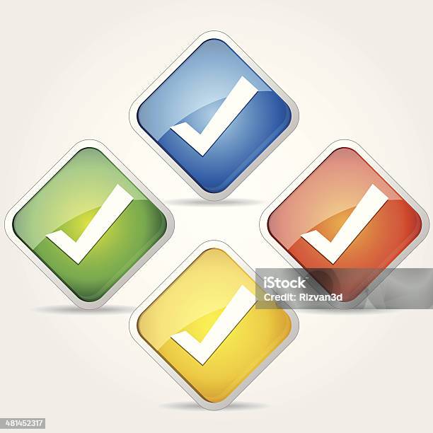 Glossy Tick Mark Button Icon Stock Illustration - Download Image Now - Badge, Check Mark, Colors