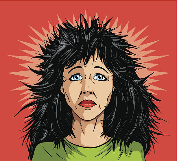 Bad hair day Cartoon of a bad hair day tousled stock illustrations