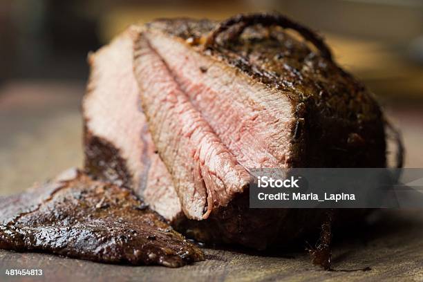 Piece Of Roasted Beef Veal Cut In Slices Delicious Homemade Stock Photo - Download Image Now