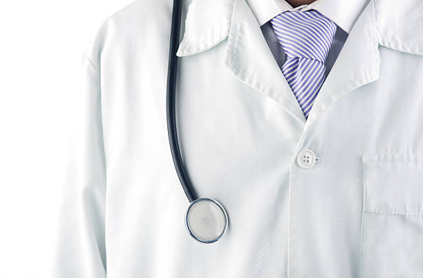 istock Doctor with a stethoscope isolated on white 481456451