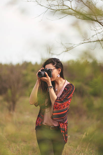 istock Girl photographer in nature 481456676