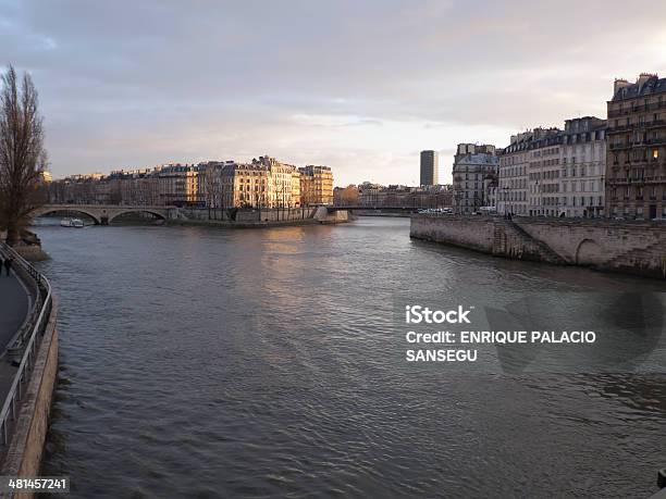 Invierno La Puesta De Sol Sobre El Río Sena Foto de stock y más banco de imágenes de Anticuado - Anticuado, Arco del Triunfo - París, Arco triunfal