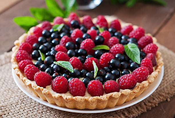 istock Tart with berries and custard 481460062