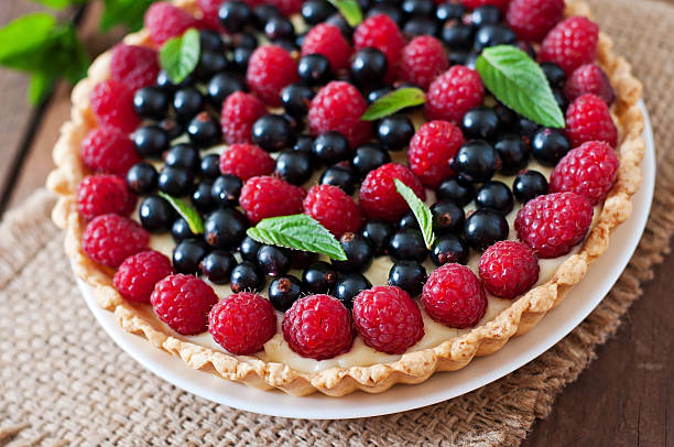 istock Tart with berries and custard 481460086